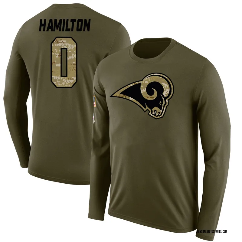 Men's Al'zillion Hamilton Los Angeles Rams Legend Olive Salute to Service Sideline Long Sleeve T-Shirt