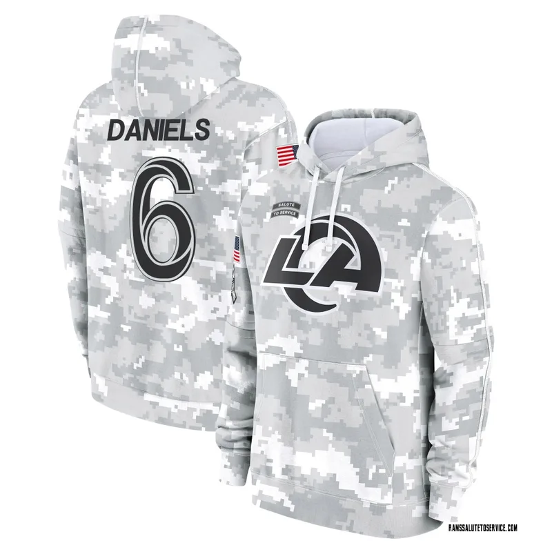 Men's CJ Daniels Los Angeles Rams Camo Arctic 2024 Salute to Service Club Fleece Pullover Hoodie