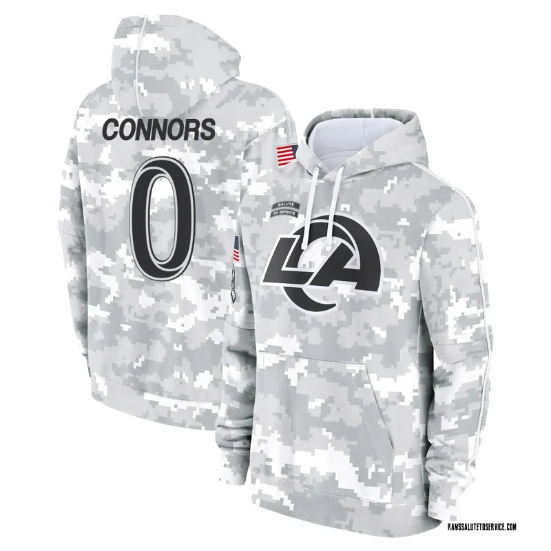 Men's Dean Connors Los Angeles Rams Camo Arctic 2024 Salute to Service Club Fleece Pullover Hoodie
