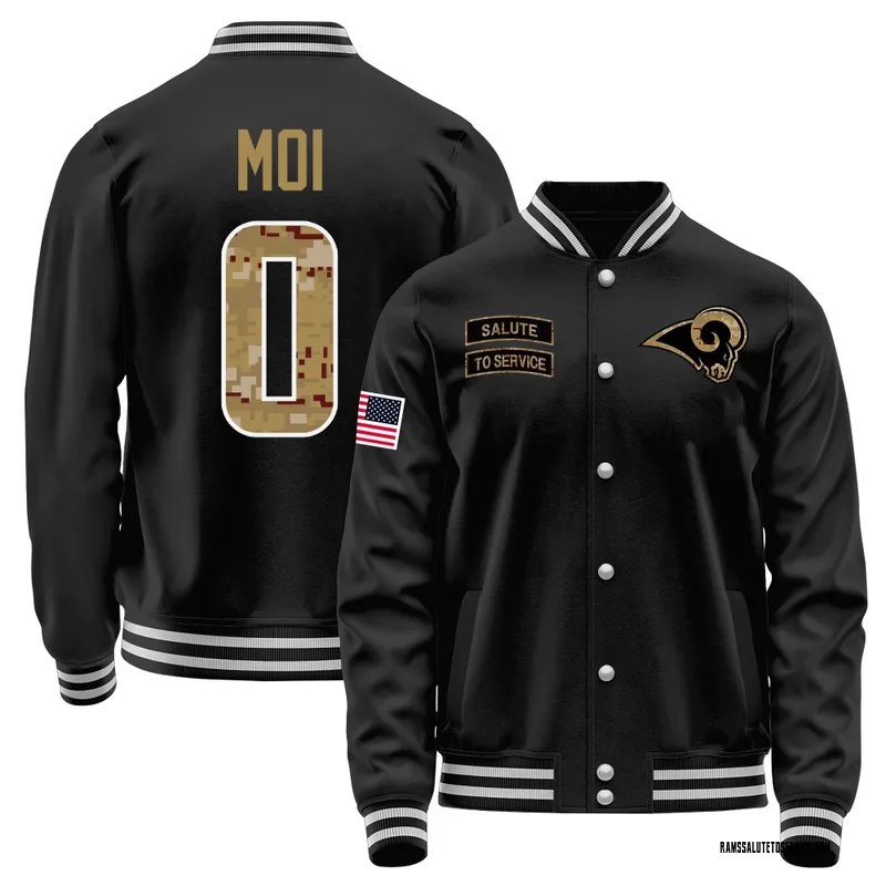 Men's Jaxson Moi Los Angeles Rams Black Salute to Service Sideline Performance Jacket