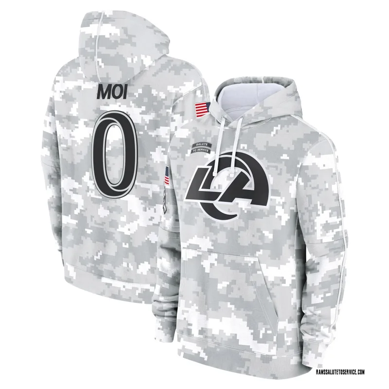 Men's Jaxson Moi Los Angeles Rams Camo Arctic 2024 Salute to Service Club Fleece Pullover Hoodie