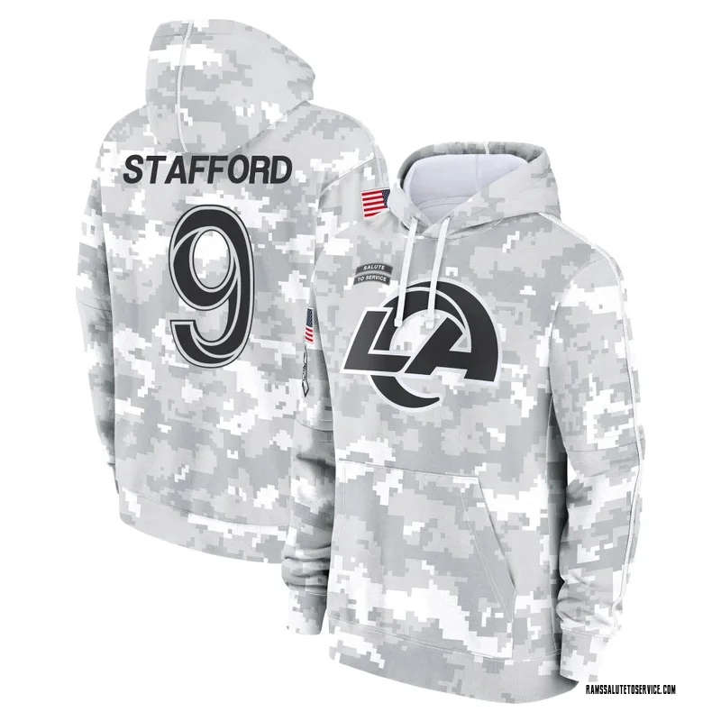 Men's Matthew Stafford Los Angeles Rams Camo Arctic 2024 Salute to Service Club Fleece Pullover Hoodie
