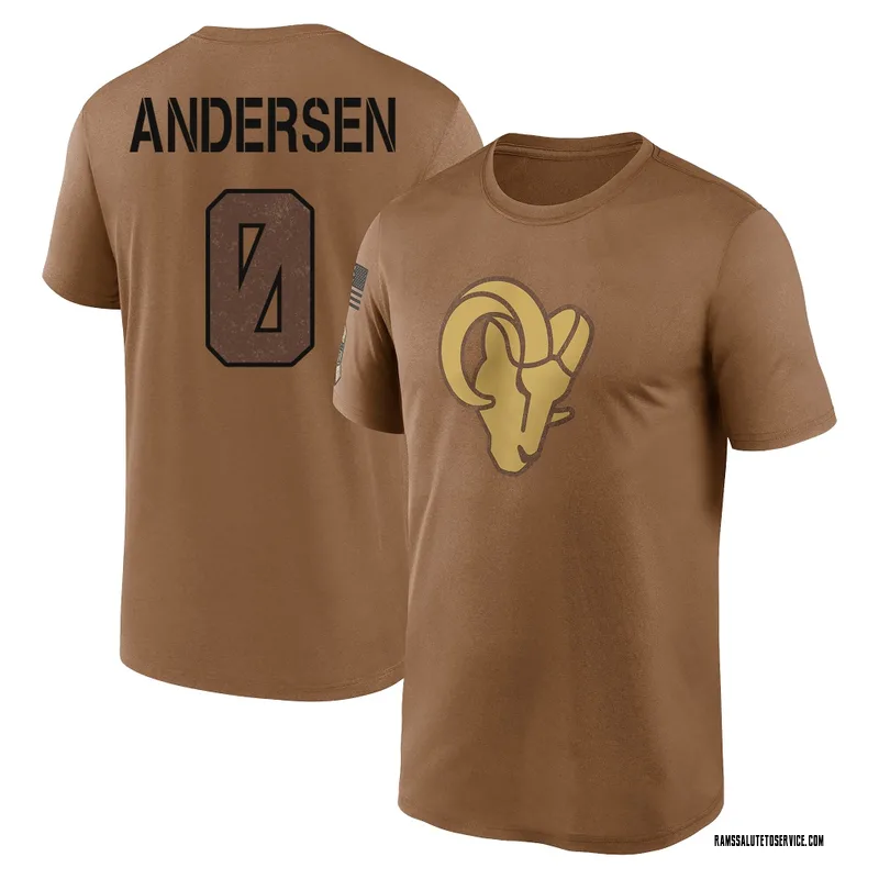 Men's Nick Andersen Los Angeles Rams Legend Brown 2023 Salute To Service Performance T-Shirt