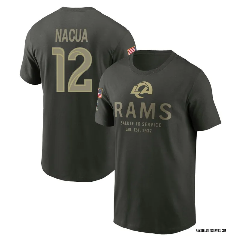 Men's Puka Nacua Los Angeles Rams Green Forest/ 2025 Salute to Service Sideline Primary Edge T-Shirt