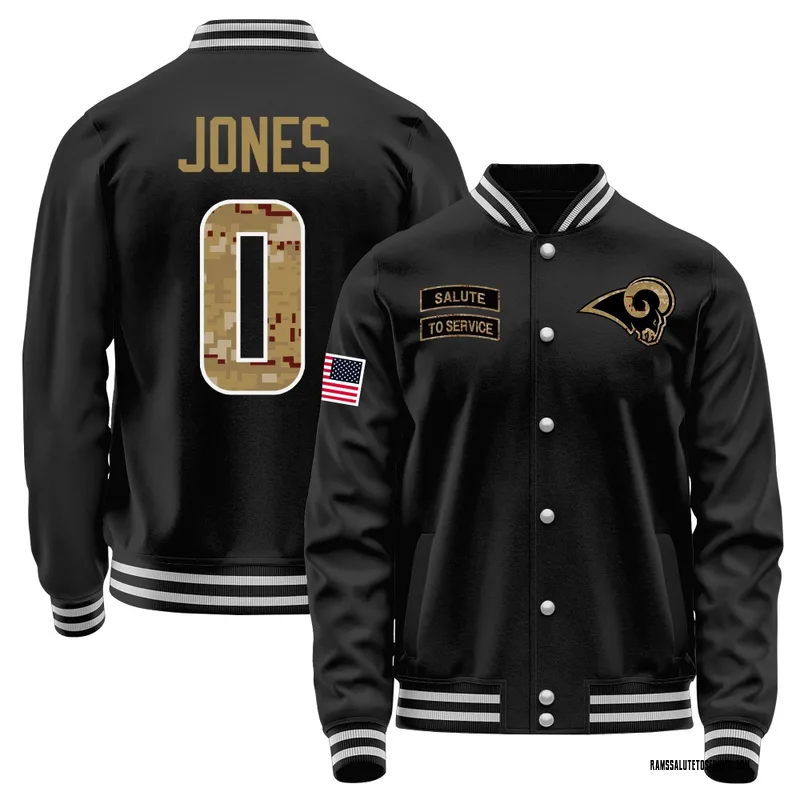 Men's Rohan Jones Los Angeles Rams Black Salute to Service Sideline Performance Jacket