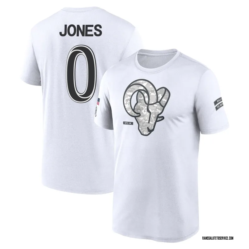 Men's Rohan Jones Los Angeles Rams Legend White 2024 Salute to Service Performance T-Shirt