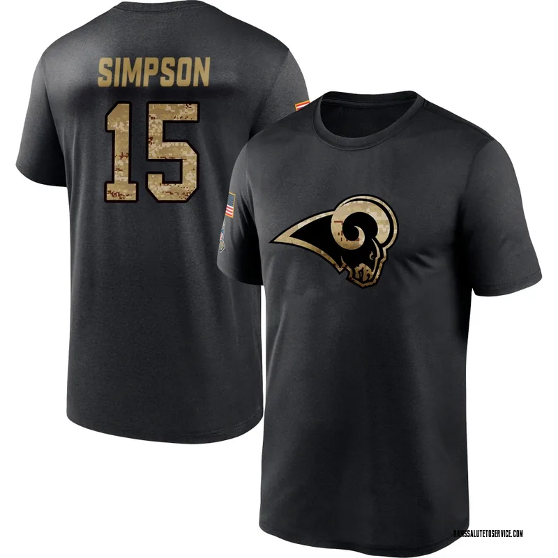 Men's Ty Simpson Los Angeles Rams Black 2020 Salute To Service Performance T-Shirt