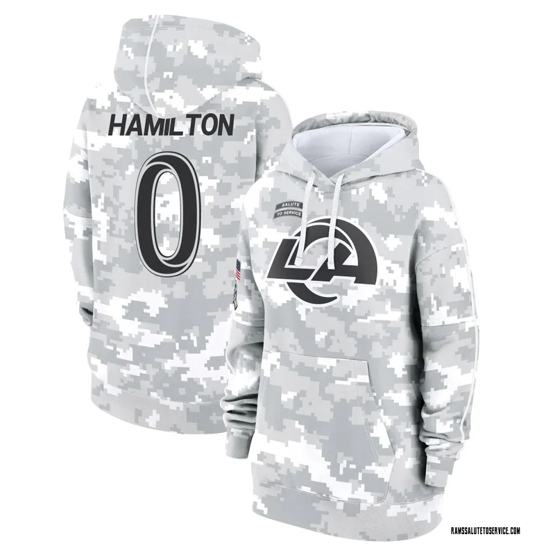 Women's Al'zillion Hamilton Los Angeles Rams Camo Arctic 2024 Salute to Service Club Fleece Pullover Hoodie