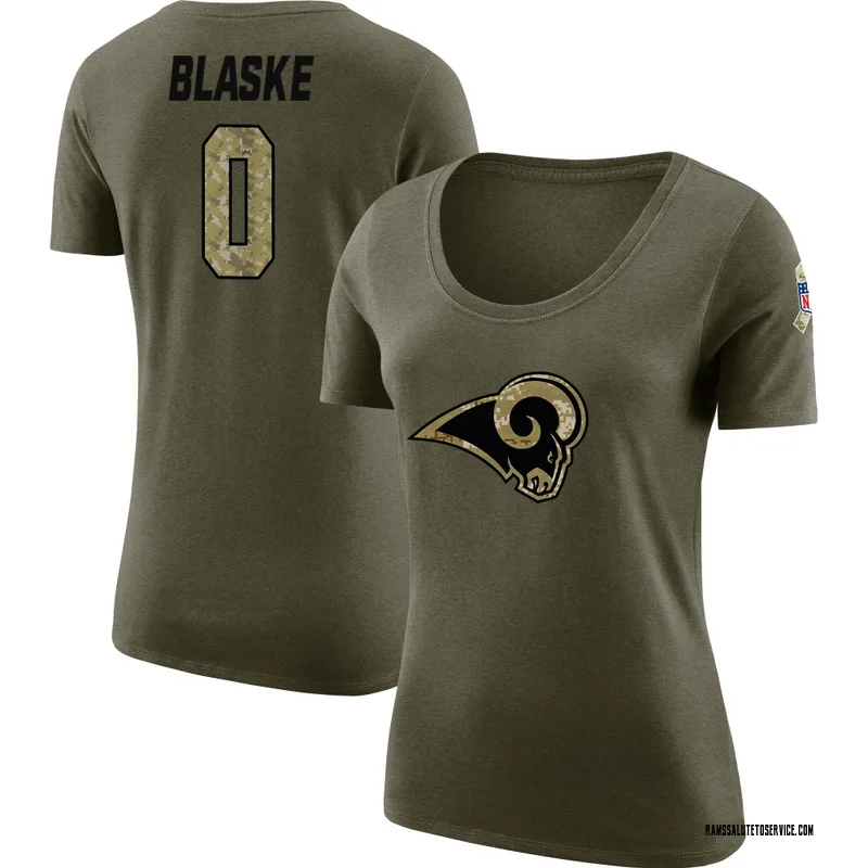 Women's Austin Blaske Los Angeles Rams Legend Olive Salute to Service Scoop Neck T-Shirt