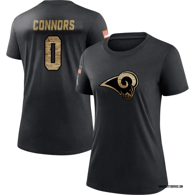 Women's Dean Connors Los Angeles Rams Black 2020 Salute To Service Performance T-Shirt