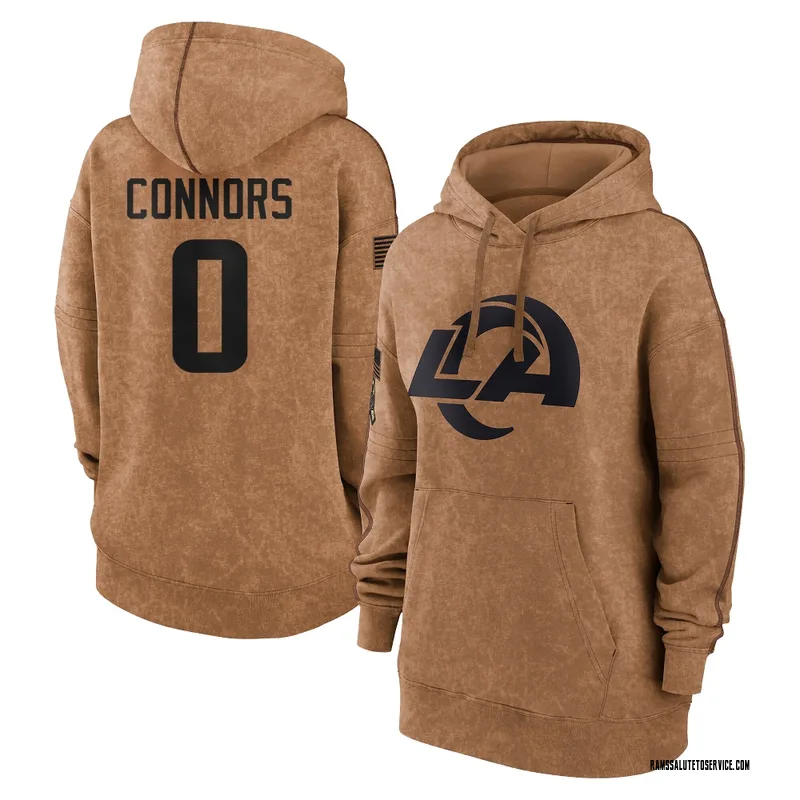 Women's Dean Connors Los Angeles Rams Brown 2023 Salute To Service Pullover Hoodie