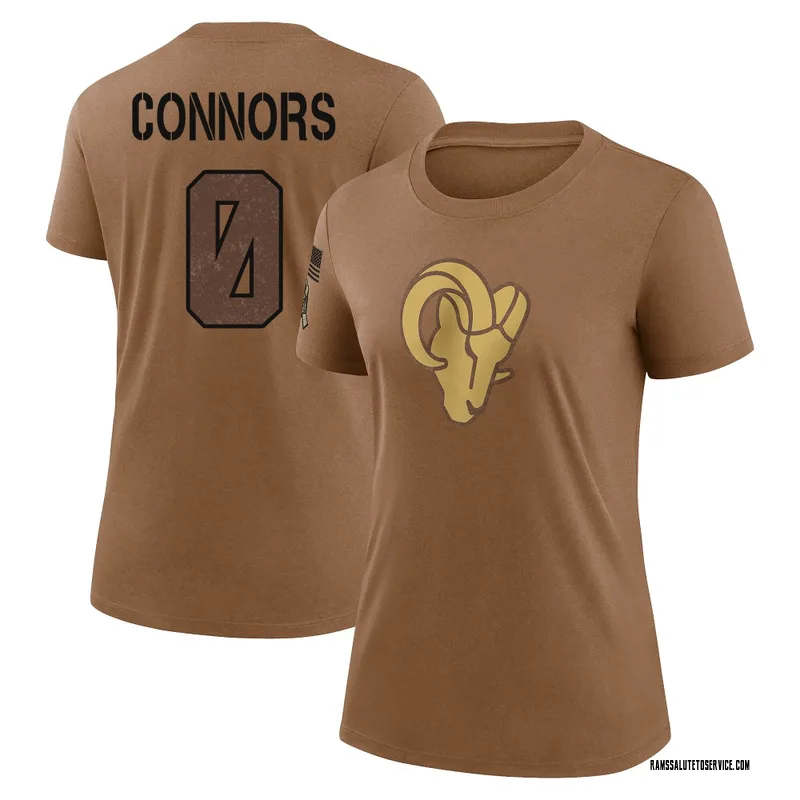 Women's Dean Connors Los Angeles Rams Legend Brown 2023 Salute To Service Performance T-Shirt