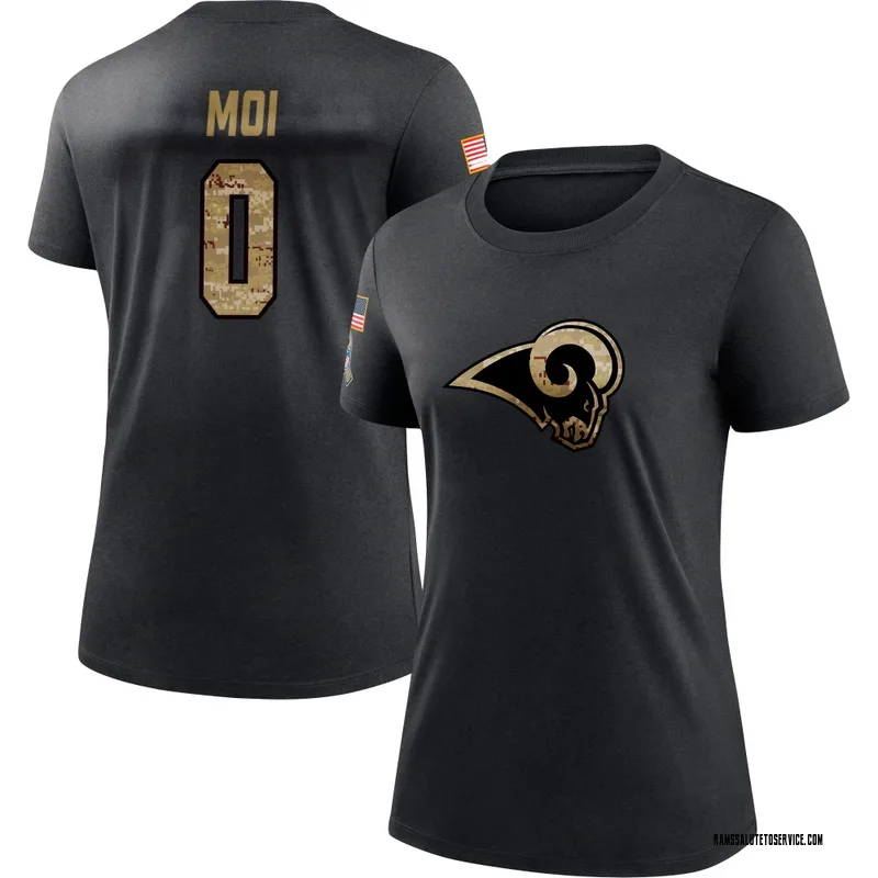 Women's Jaxson Moi Los Angeles Rams Black 2020 Salute To Service Performance T-Shirt