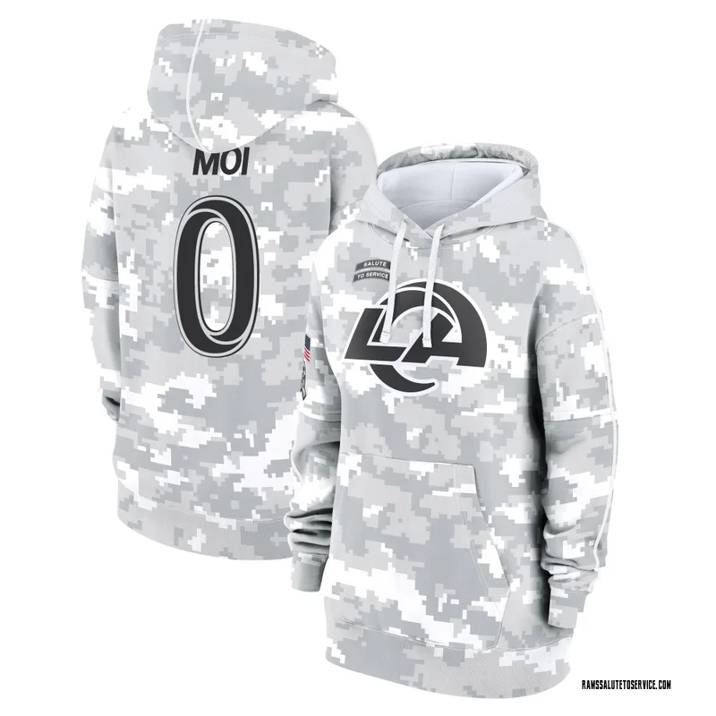 Women's Jaxson Moi Los Angeles Rams Camo Arctic 2024 Salute to Service Club Fleece Pullover Hoodie
