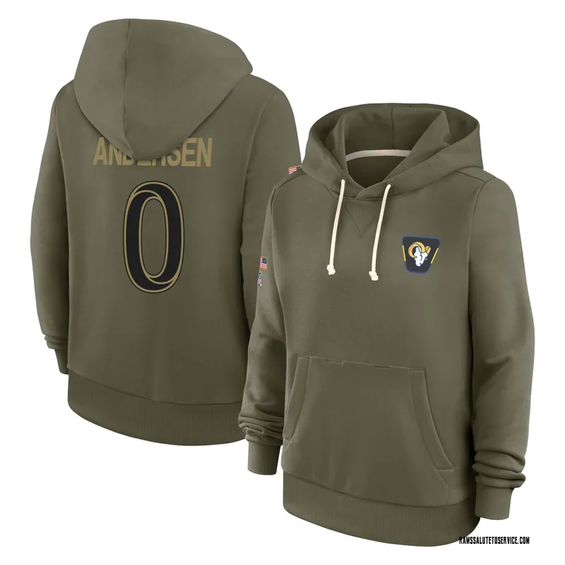 Women's Nick Andersen Los Angeles Rams Olive 2025 Salute to Service Hoodie