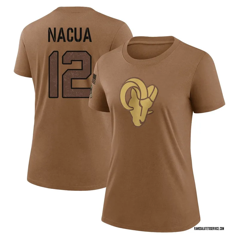 Women's Puka Nacua Los Angeles Rams Legend Brown 2023 Salute To Service Performance T-Shirt