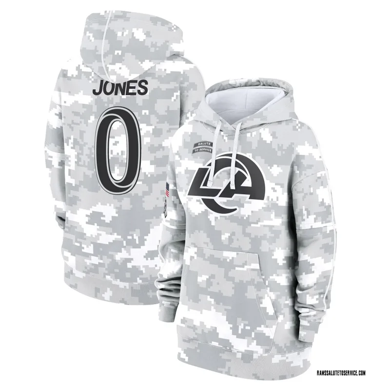 Women's Rohan Jones Los Angeles Rams Camo Arctic 2024 Salute to Service Club Fleece Pullover Hoodie