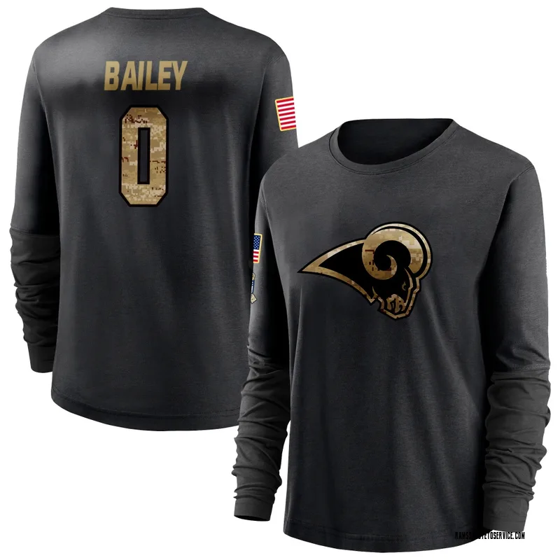 Women's Wesley Bailey Los Angeles Rams Black 2020 Salute To Service Sideline Performance Long Sleeve T-Shirt
