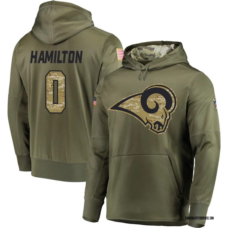 Youth Al'zillion Hamilton Los Angeles Rams Olive Salute to Service Pullover Hoodie