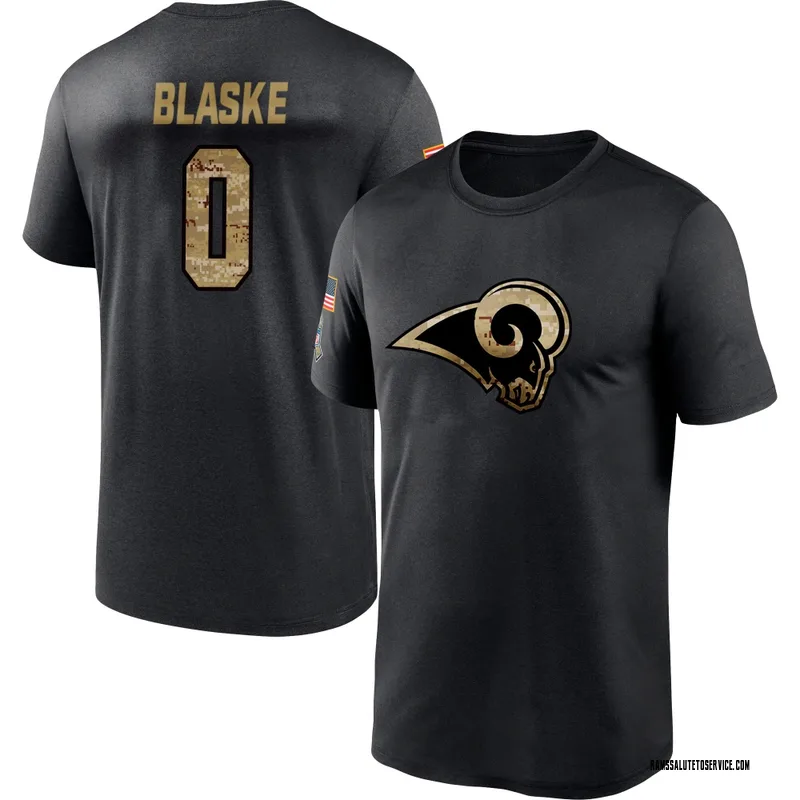 Youth Austin Blaske Los Angeles Rams Black 2020 Salute To Service Performance T-Shirt