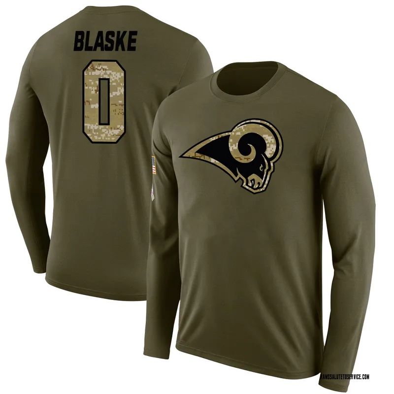 Youth Austin Blaske Los Angeles Rams Legend Olive Salute to Service Sideline Long Sleeve T-Shirt