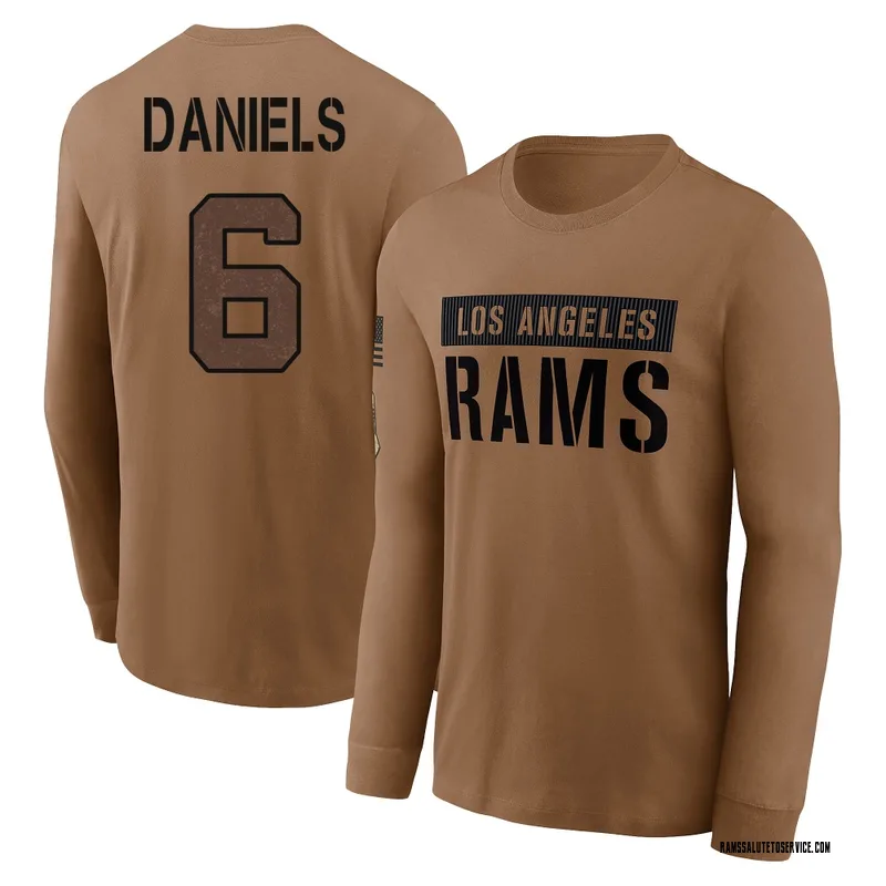 Youth CJ Daniels Los Angeles Rams Brown 2023 Salute To Service Long Sleeve T-Shirt