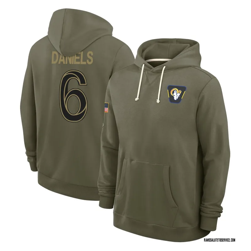 Youth CJ Daniels Los Angeles Rams Olive 2025 Salute to Service Hoodie
