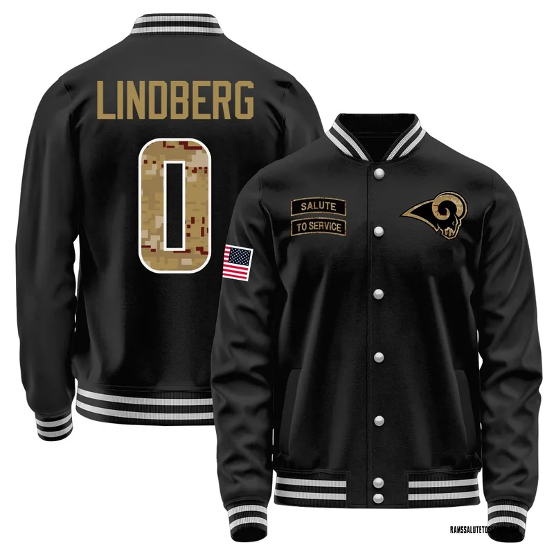 Youth Chad Lindberg Los Angeles Rams Black Salute to Service Sideline Performance Jacket