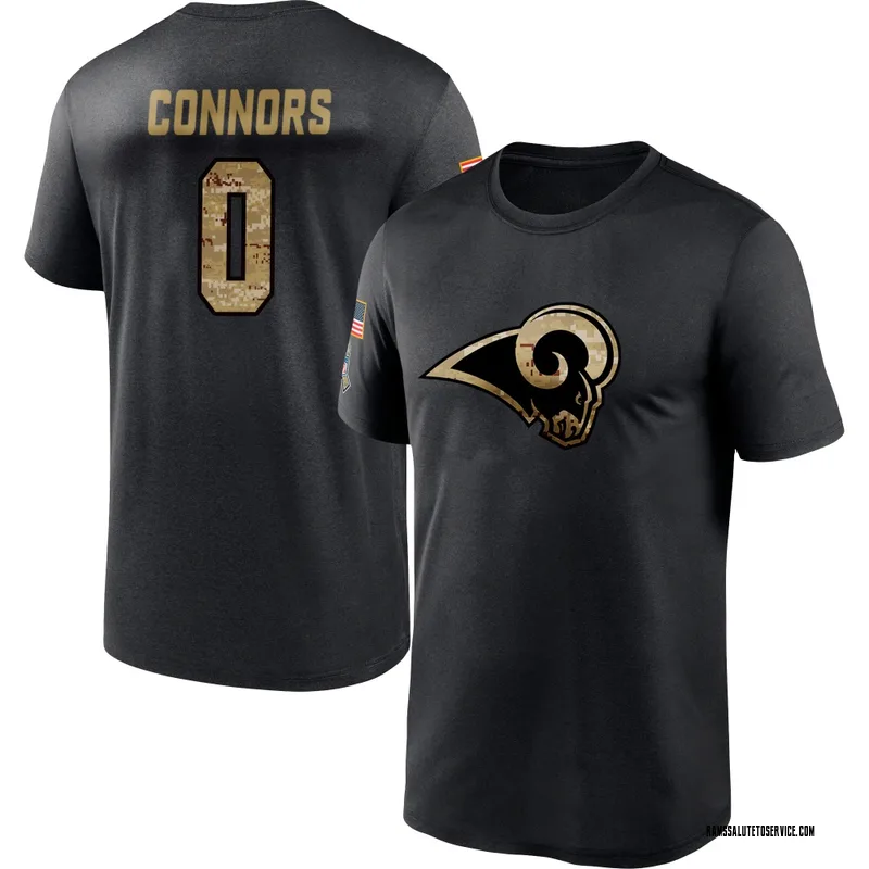 Youth Dean Connors Los Angeles Rams Black 2020 Salute To Service Performance T-Shirt