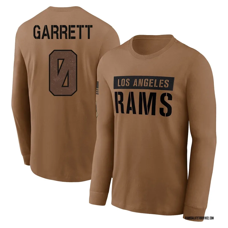 Youth Myles Garrett Los Angeles Rams Brown 2023 Salute To Service Long Sleeve T-Shirt