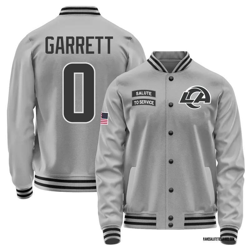 Youth Myles Garrett Los Angeles Rams Gray Salute to Service Performance Jacket