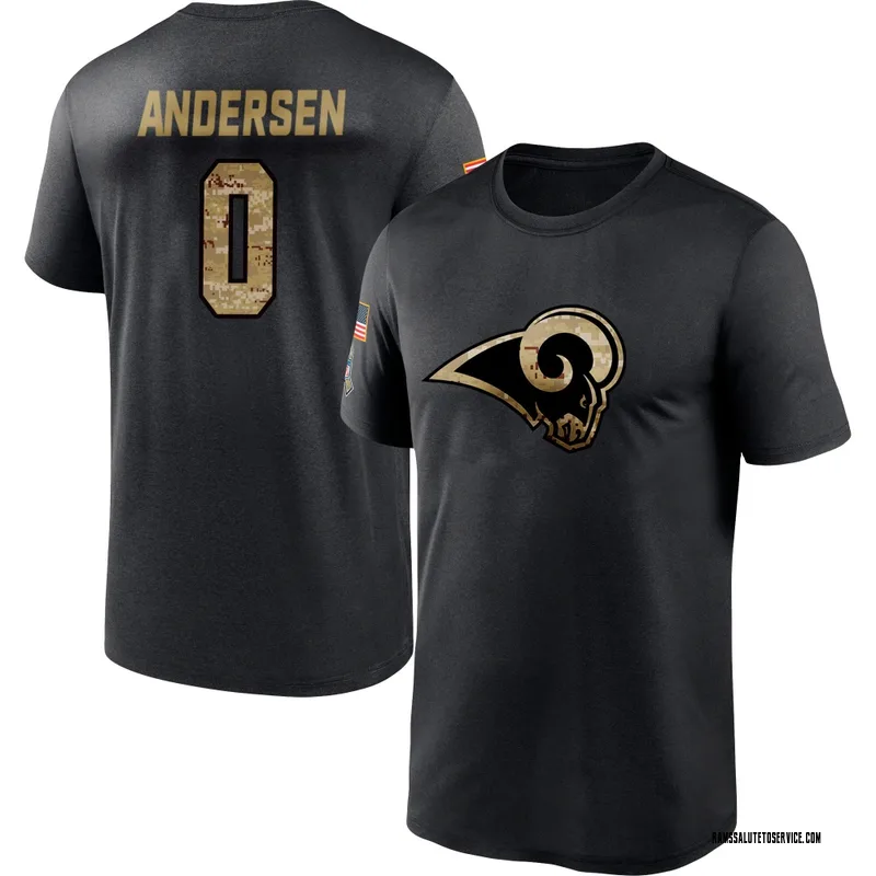 Youth Nick Andersen Los Angeles Rams Black 2020 Salute To Service Performance T-Shirt