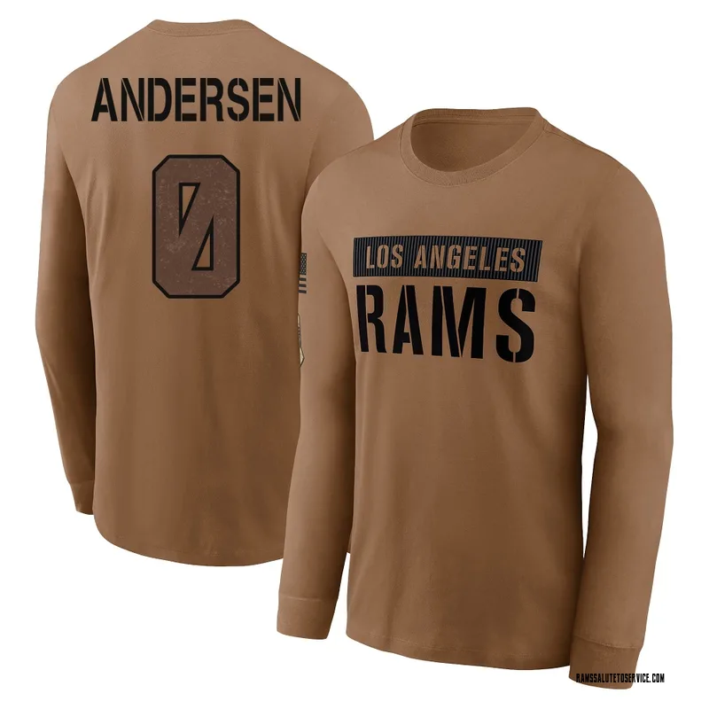 Youth Nick Andersen Los Angeles Rams Brown 2023 Salute To Service Long Sleeve T-Shirt