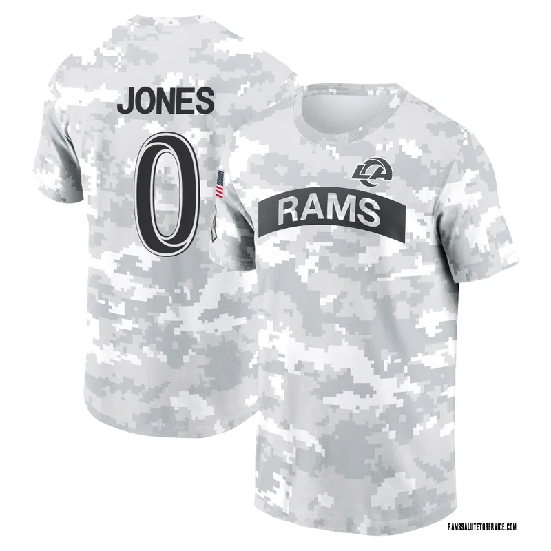 Youth Rohan Jones Los Angeles Rams Camo Arctic 2024 Salute to Service Performance T-Shirt