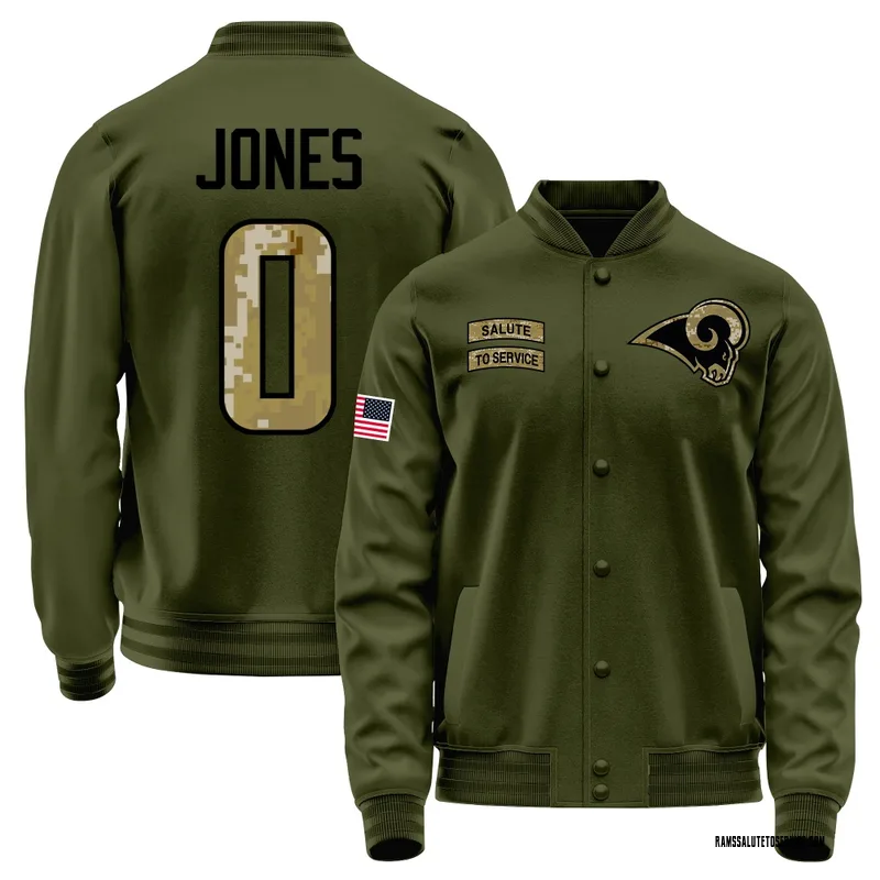 Youth Rohan Jones Los Angeles Rams Olive Salute to Service Sideline Performance Jacket