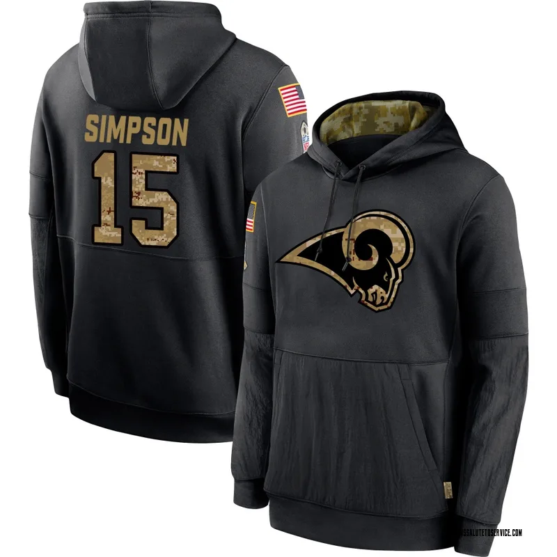 Youth Ty Simpson Los Angeles Rams Black 2020 Salute to Service Sideline Performance Pullover Hoodie