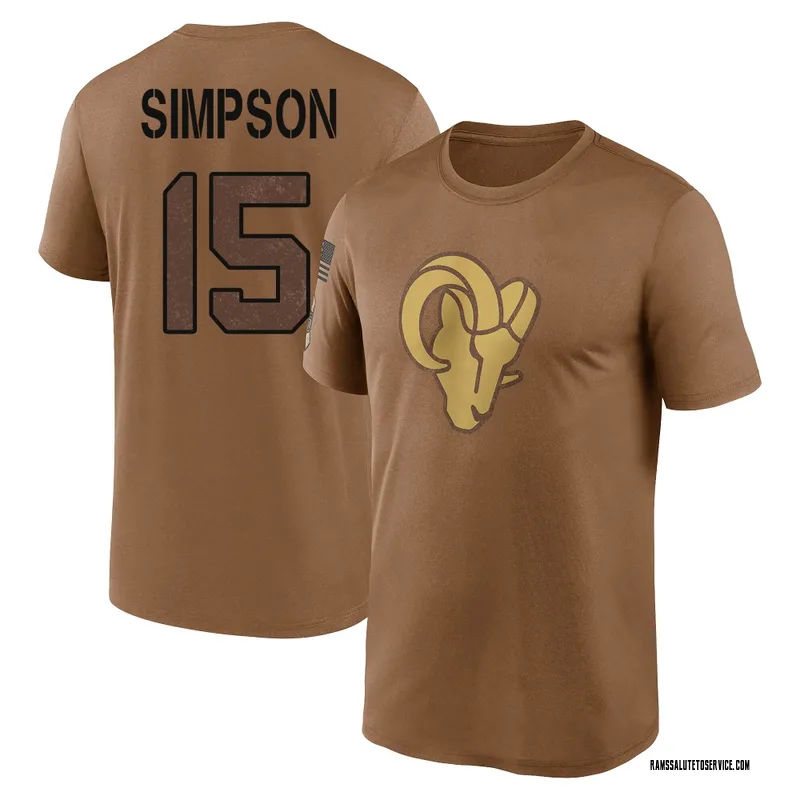 Youth Ty Simpson Los Angeles Rams Legend Brown 2023 Salute To Service Performance T-Shirt