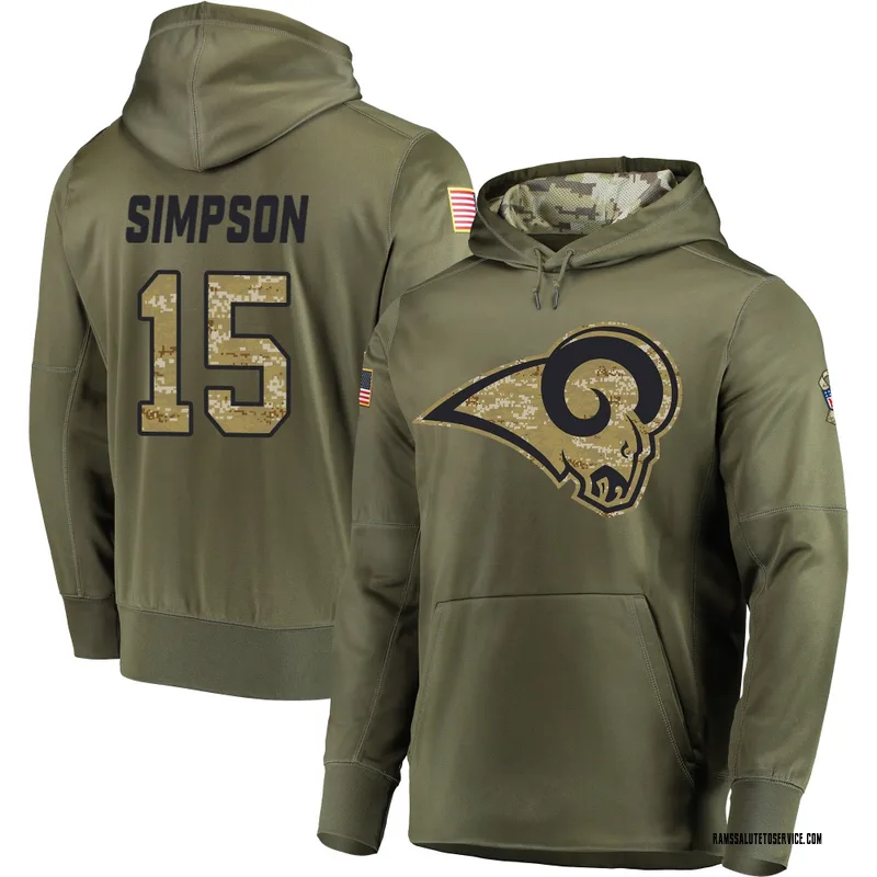 Youth Ty Simpson Los Angeles Rams Olive Salute to Service Pullover Hoodie