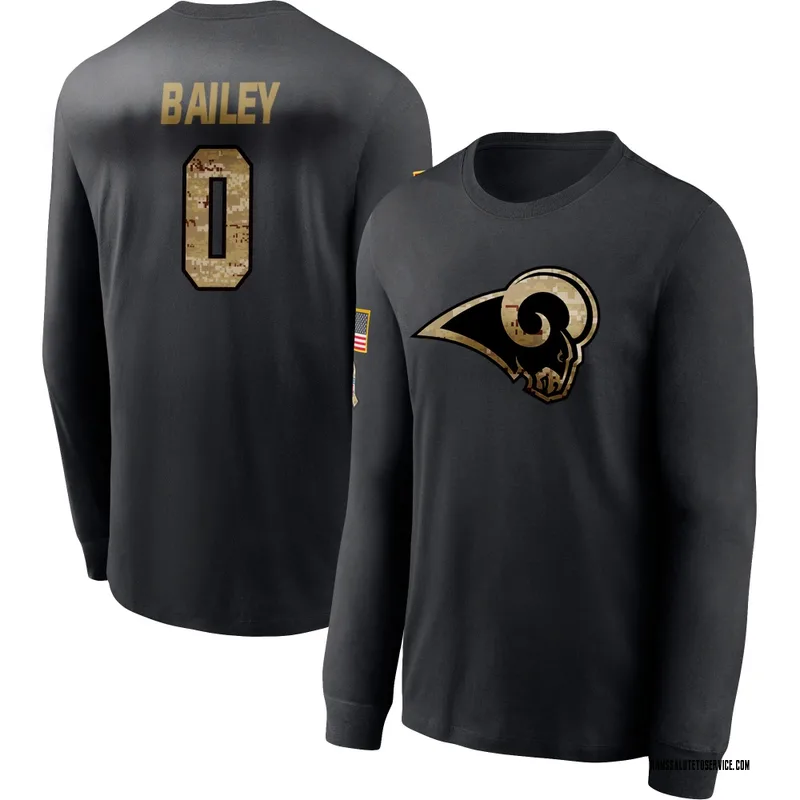 Youth Wesley Bailey Los Angeles Rams Black 2020 Salute To Service Sideline Performance Long Sleeve T-Shirt